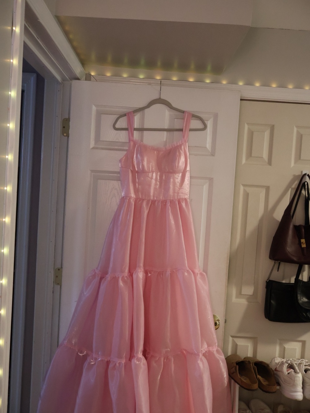 Pink Tulle Tiered Prom Bubble Dress